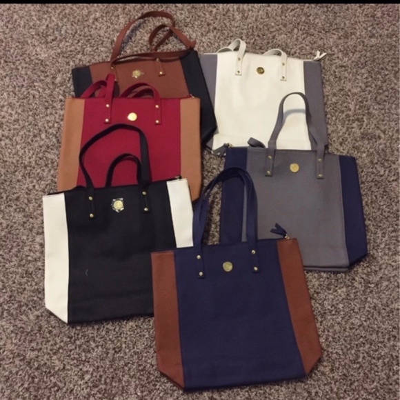Joy Mangano Handbags - set of six genuine Leather Joy Mangano Tote bags